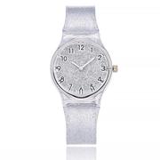 小清新时尚透明硅胶表带炫彩女学生手表简约满天星数字面石英手表