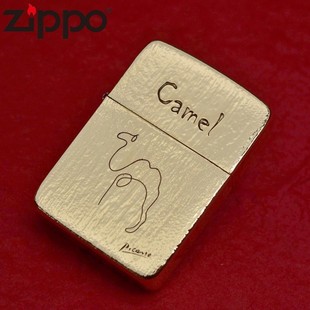 zippo原版芝宝纯铜，1941b雕刻树皮纹，毕加索骆驼创意煤油打火机