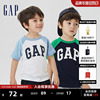 gap男女幼童春夏logo撞色宽松纯棉短袖，t恤儿童运动洋气上衣800242
