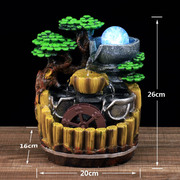 跨境创意家居客厅，办公室中式假山喷泉，装饰品树脂工艺流水摆件