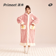 粉色长袖睡衣女甜美可爱珊瑚绒保暖冬季学生外穿设计感家居服