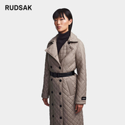 RUDSAK DAISY女士长款棉服冬季薄绒风衣加购外套时尚百搭高级