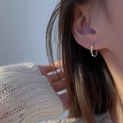 纯银耳环圈圈极简设计小众设计精致个性耳扣2023年气质耳圈冷淡风