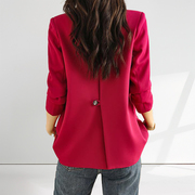 今年流行红色西装外套，女高级感炸街款，高级感小个子气质ol春秋