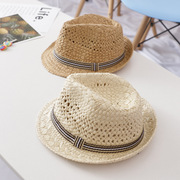 韩版儿童帽子夏天宝宝礼帽，沙滩帽亲子帽，防晒遮阳帽男女童出游草帽