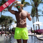 7m韩国潮牌byther男士荧光色，骷髅系带直筒，潮流沙滩运动短裤