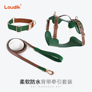 Loudik时尚高档宠物胸背带狗狗牵引绳狗项圈中大型犬