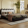 洛西亚奶油风小户型波浪床，1.8米双人床主卧大床真皮床法式轻奢床