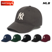 MLB鸭舌帽女帽灰色男帽2024春秋NY大标遮阳运动帽棒球帽遮阳