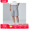 JDV男装商场同款夏季灰色细条纹宽松休闲裤休闲短裤裤子