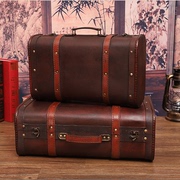 老上海复古手提箱木箱皮箱摆件民国风旅行箱服装店装饰品拍摄道具