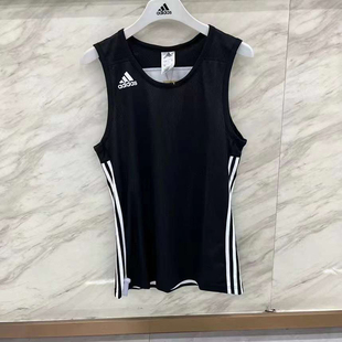 adidas阿迪达斯男子黑白，双面穿篮球健身运动无袖，背心t恤dx6385
