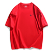 高品质美式纯棉短袖t恤男纯色运动休闲宽松莫代尔半袖上衣 大红色
