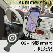 适用于09-19款smart汽车手，机座453仪表台手机，支架出风口手机架