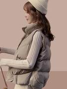 羽绒棉衣马甲外套女款2023秋冬季外穿时尚短款小个子背心马夹