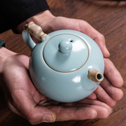 龙把茶壶天青色汝窑茶壶西施壶陶瓷家用茶水壶单壶小壶泡茶器茶具