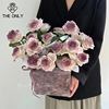 薇艺大理石纹乌梅紫酱系列礼盒，玫瑰鲜花插花盒，方形圆形抱抱桶