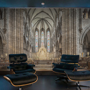欧式复古教堂建筑壁纸酒店办公室背景墙纸K3D视觉延伸空间壁布墙