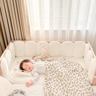 耶西蓓婴儿床围栏软包儿童拼接床护边防撞床围宝宝护栏纯棉可定制