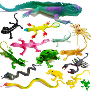 仿真蜥蜴爬行动物模型玩具壁虎，软胶假蛇植物，套餐整蛊吓人道具教具