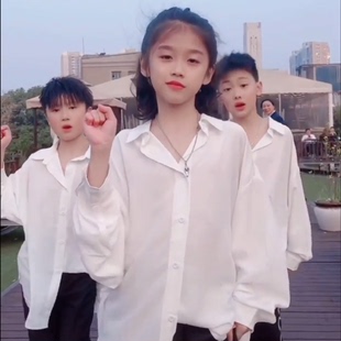 现代舞大码衬衣男女成儿童演出抒情艺考中国舞垂感宽松爵士舞衬衣