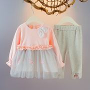 女宝宝秋装套装1-3岁4秋季儿童洋气女童韩版两件套婴幼儿外出衣服