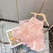 女童吊带公主连衣裙2023夏季韩版洋气网红时髦无袖背心蓬蓬裙