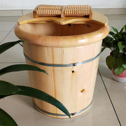 泡脚木桶足疗足浴桶洗脚实木家用加厚高深桶过小腿40厘米双边松木