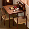北美黑胡桃木餐桌北欧简约正方形桌子家用全实木方桌餐厅八仙桌