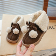 女童公主加绒棉靴2023冬季棉鞋女孩宝宝，保暖鞋洋气雪地靴短靴