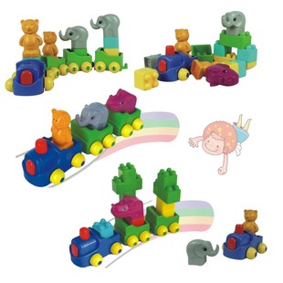 潜力火车头积木60件宝宝益智趣味，大颗粒拼装拼搭塑料拼插建构玩具