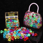 儿童宝石玩具女孩3-7钻石水晶公主七彩手工串珠塑料女童生日礼物
