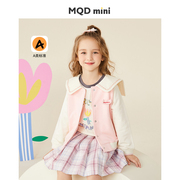 mqdmini女童棒球服外套海军领春装，儿童装小女孩洋气时髦夹克上衣
