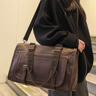 短途旅行包男女2024韩版大容量出差商务行李袋斜跨手提单肩包