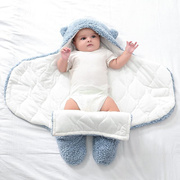 婴儿包秋冬(包秋冬)睡袋被新生儿保暖抱棉衣，绒款宝宝襁褓分腿式包裹加初生