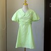 网红原单韩版女士，纯棉绿色娃娃领连衣裙，小个子短裙0.23kg