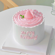 ins风唯美少女心生日蛋糕装饰粉色草莓蜡烛插件网红韩式卡通插牌
