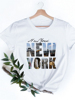 newyorkcitygraphictshirt时尚，夏季纽约市图案，印花男女t恤