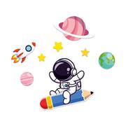 宇航员太空人儿童房墙面装饰幼儿园主题墙贴男孩教室环创布置立体