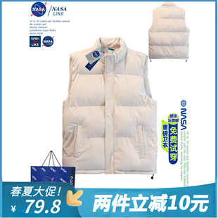 NASA棉服立领拉链马甲男女坎肩卫衣叠穿背心外套无袖保暖夹棉马夹