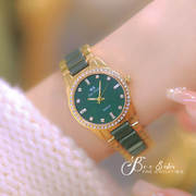 手表绿复古陶瓷腕表水钻