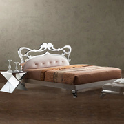 北欧铁艺大床/简约现代/创意个性艺术不锈钢床1.8米双人床婚床