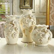 欧式陶瓷c花瓶三件1套摆件厅插花瓶家居，客饰饰品装结婚礼花品