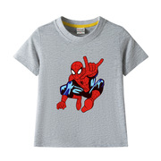 儿童短袖t恤夏装，2022男童纯棉上衣中小童，帅气半袖蜘蛛侠衣服
