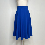 富耀姿宝蓝色半身裙高腰，a字中长裙，简约显瘦八片裙2024夏季