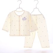 婴儿衣服夏季薄款男女宝宝3-6月1-2岁纯棉长袖分体套装无骨空调服