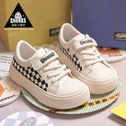 snorks男童帆布鞋儿童鞋子，2024秋季宝宝幼儿园室内鞋，女童板鞋