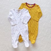 外贸尾货0-6个月新生婴儿，男女宝宝长袖连体衣包，脚爬服纯棉单排扣