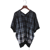 遐系列 夏季品牌女装库存折扣时尚蝙蝠袖格子衬衫Y5953
