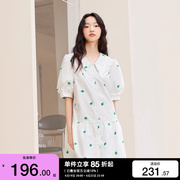 绫致ONLY2023秋冬季时尚潮流娃娃领泡泡袖短款连衣裙女